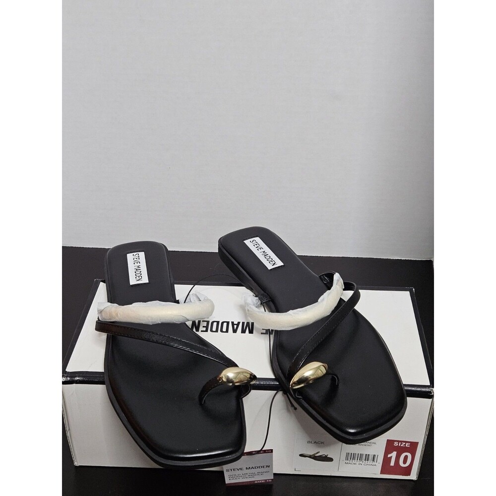 Sz 10 - Steve Madden Toe Ring Sandal Ardent Black